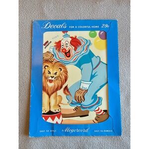 Bozo the Clown Decal Bozo with a Lion 1950's New Old‎ Stock Vintage Preowned